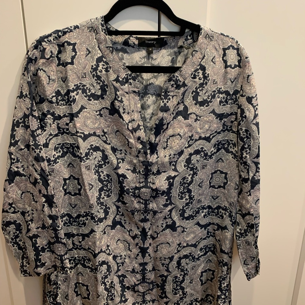 Theory Paisley Print Top